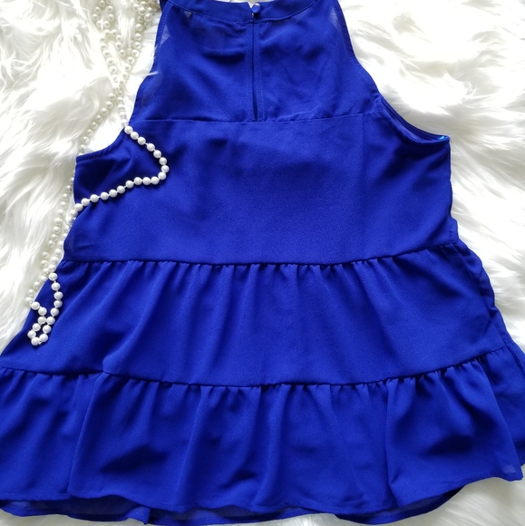 Royal blue blouse for women, size S - Picture 2 of 5